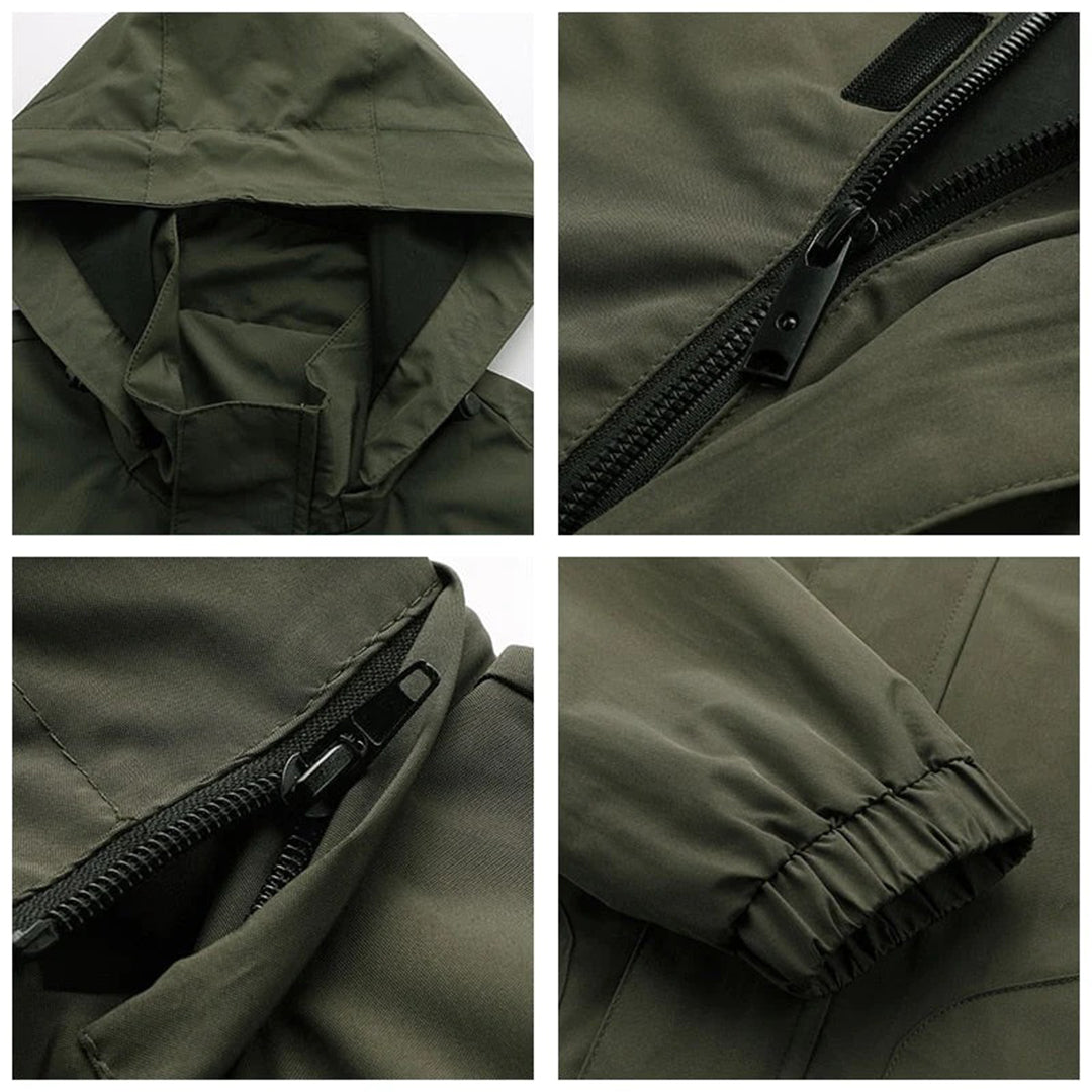 Men's Waterproof Rain Jacket with Hood | Lightweight Bomber Style