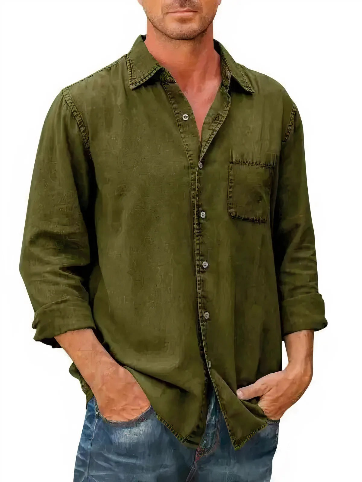 Denim Shirt with Practical Chest Pocket