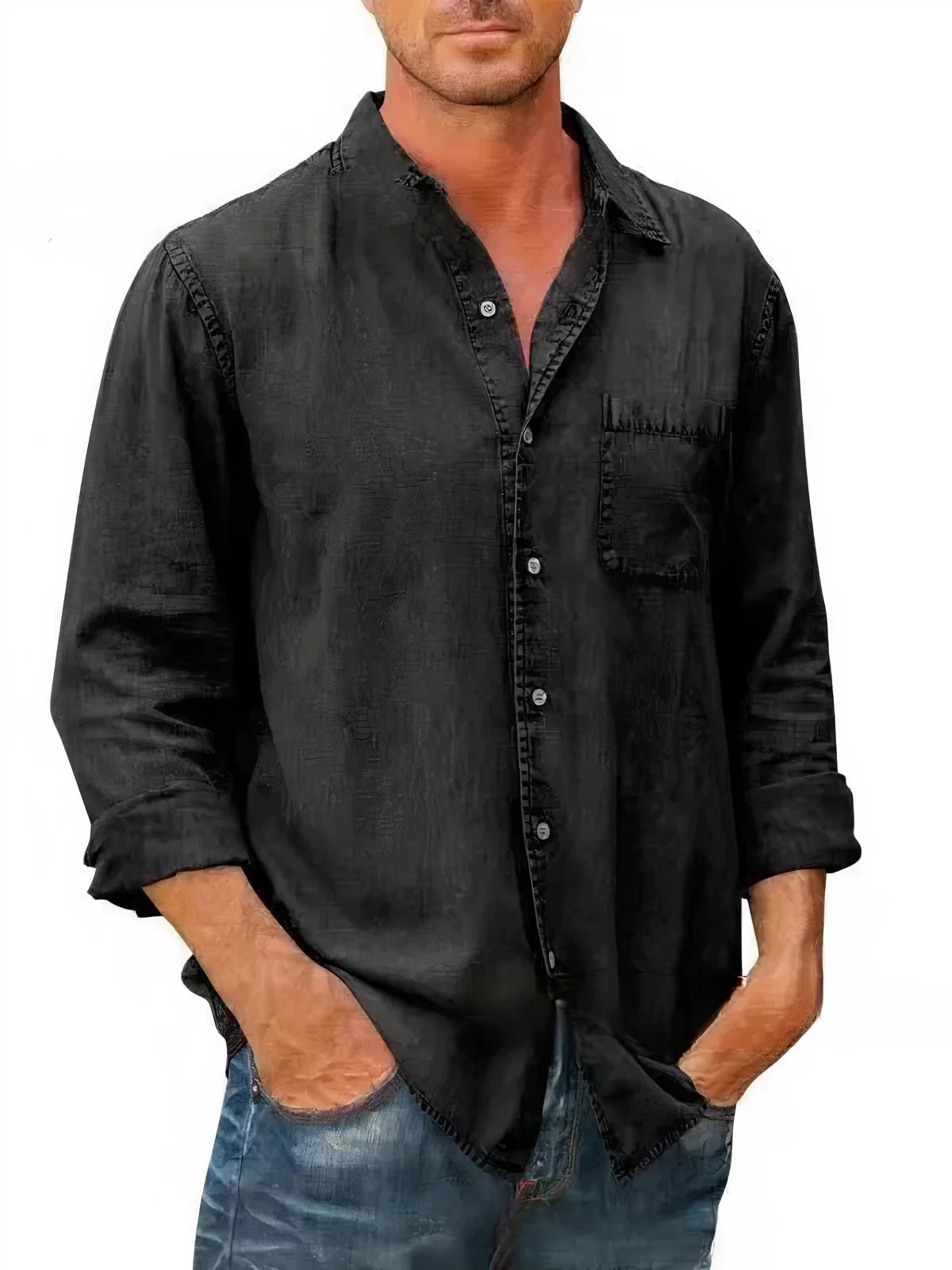 Denim Shirt with Practical Chest Pocket
