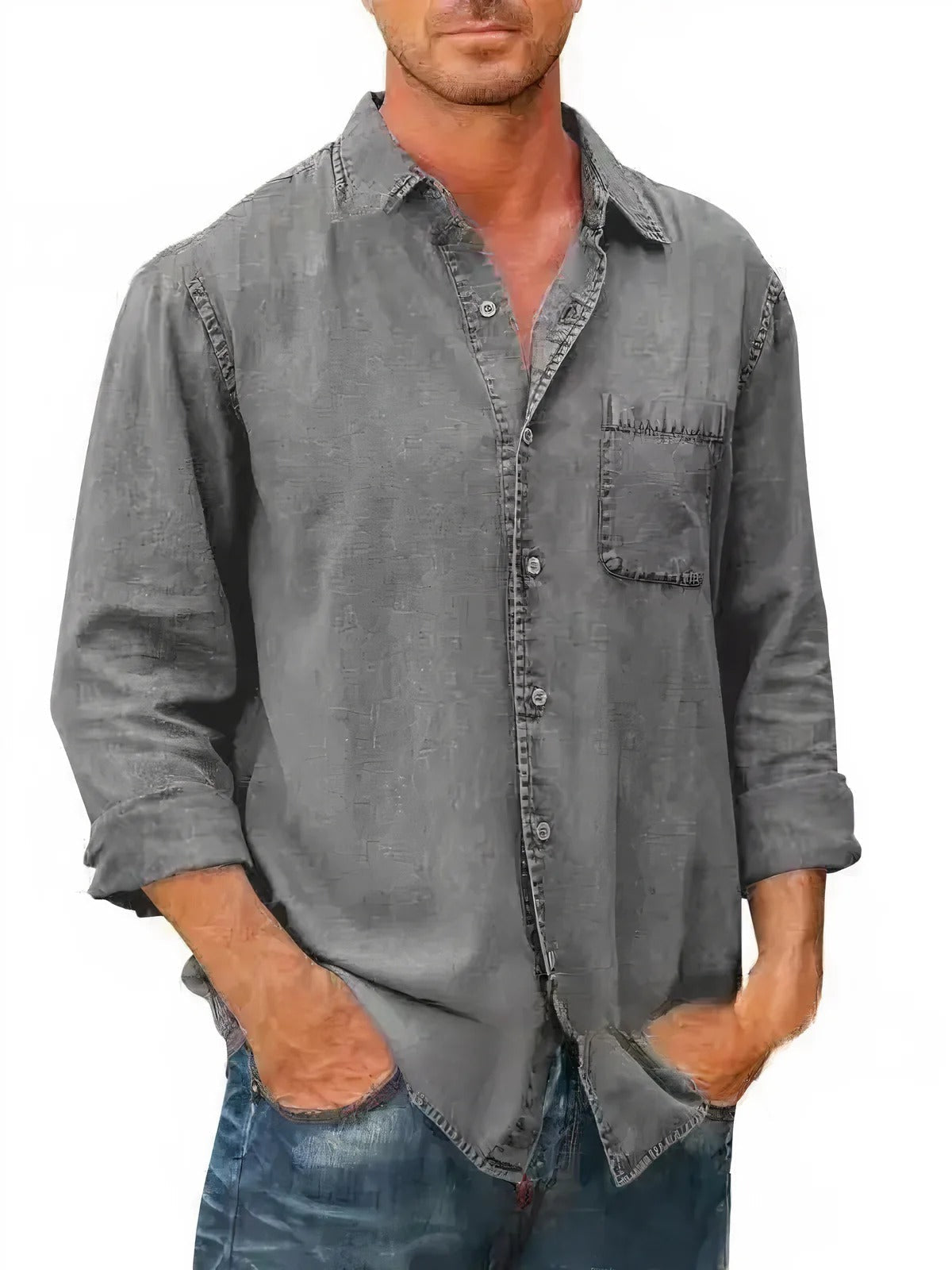 Denim Shirt with Practical Chest Pocket