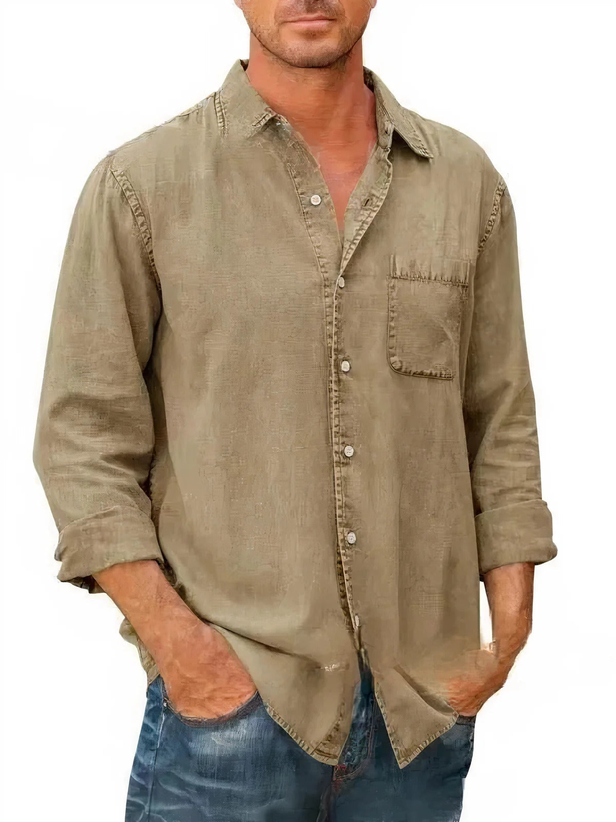 Denim Shirt with Practical Chest Pocket