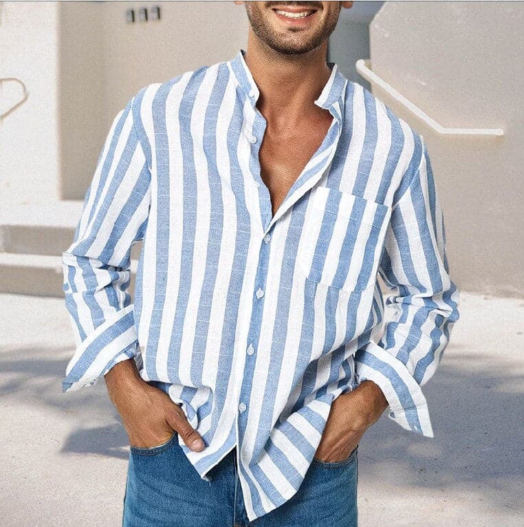 Striped Shirt with Long Sleeves for Men