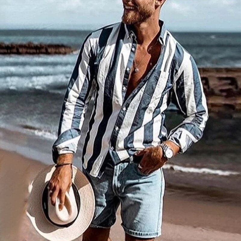 Striped Shirt with Long Sleeves for Men