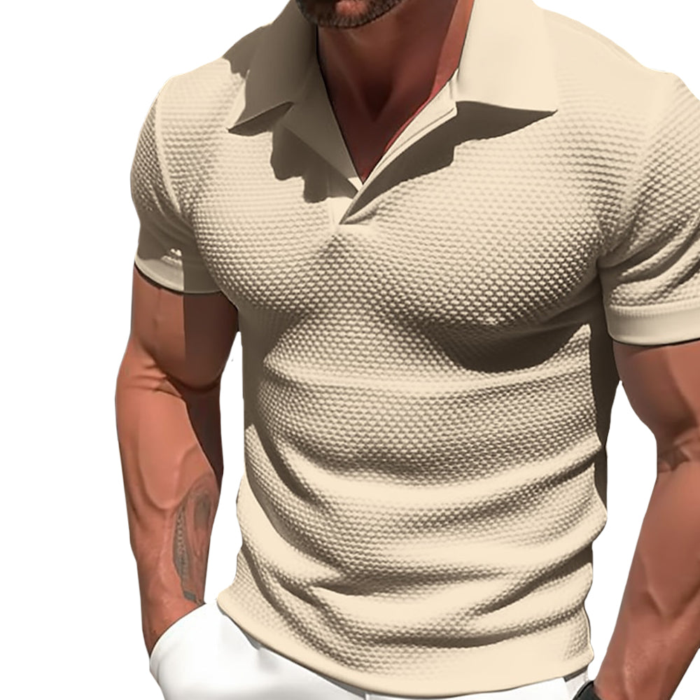 Casual Polo Shirt with Open Collar