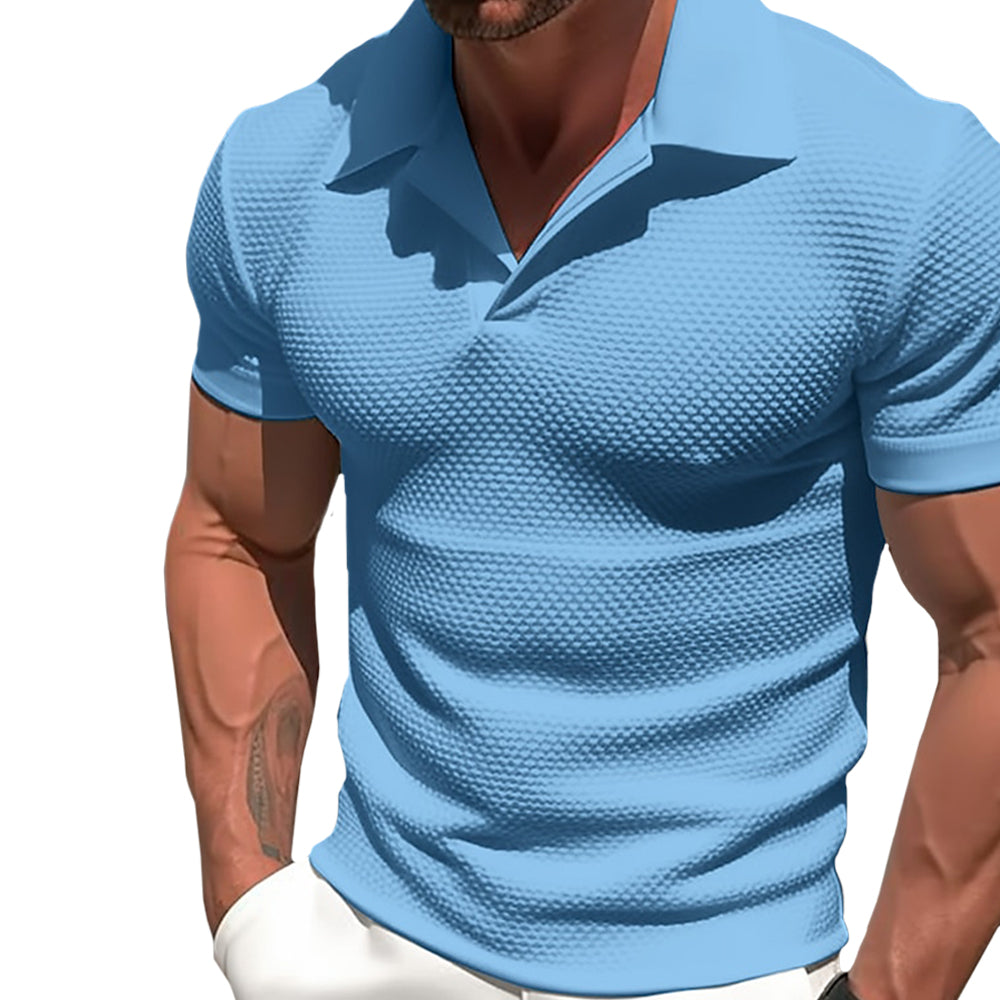 Casual Polo Shirt with Open Collar