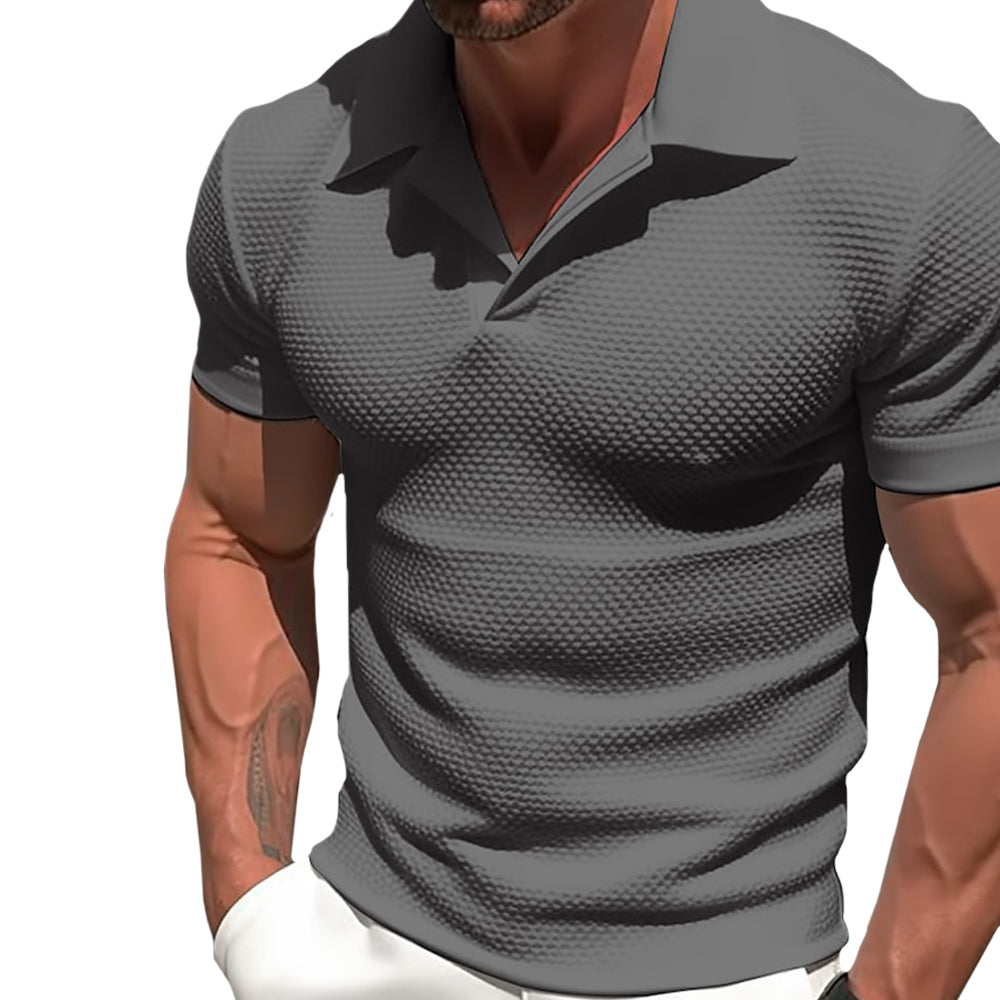 Casual Polo Shirt with Open Collar