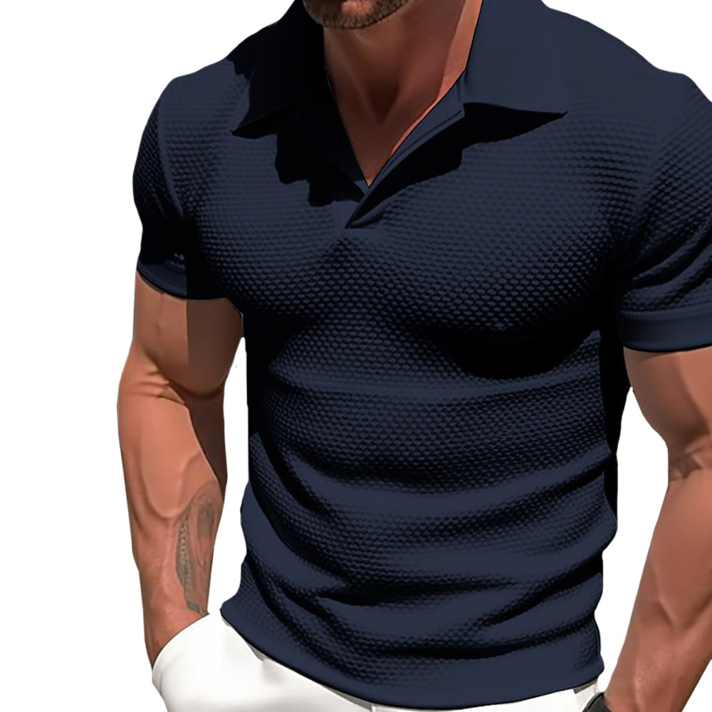 Casual Polo Shirt with Open Collar