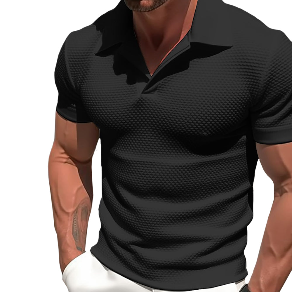 Casual Polo Shirt with Open Collar