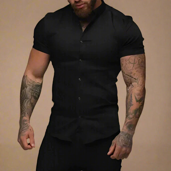 Men's Slim Fit Stretch Short Sleeve Shirt