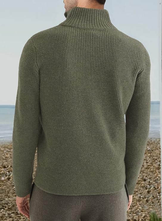 Leo | Men's Italian Style Quarter-Zip Sweater