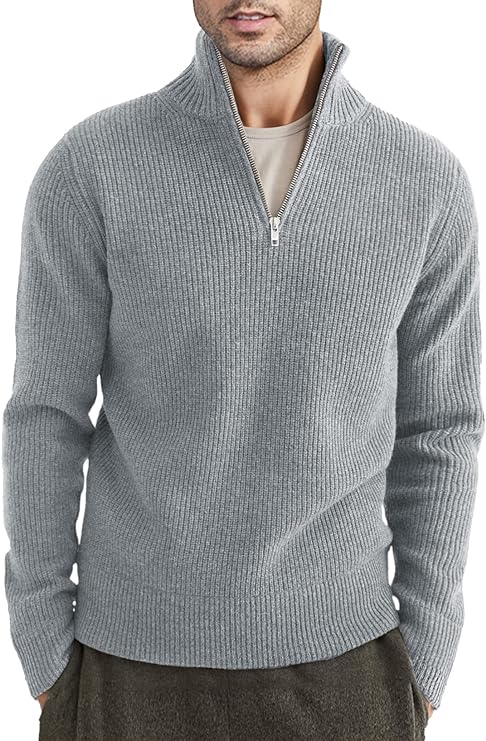 Leo | Men's Italian Style Quarter-Zip Sweater
