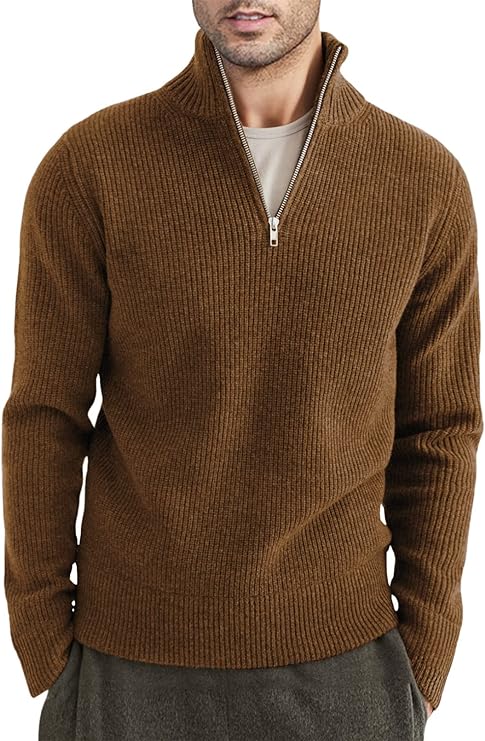 Leo | Men's Italian Style Quarter-Zip Sweater