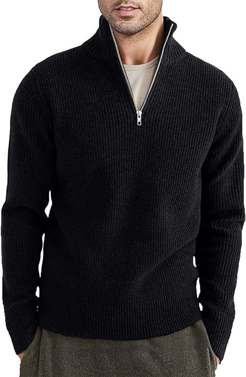 Leo | Men's Italian Style Quarter-Zip Sweater