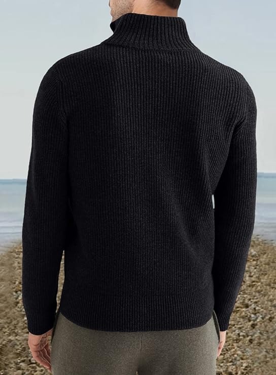 Leo | Men's Italian Style Quarter-Zip Sweater