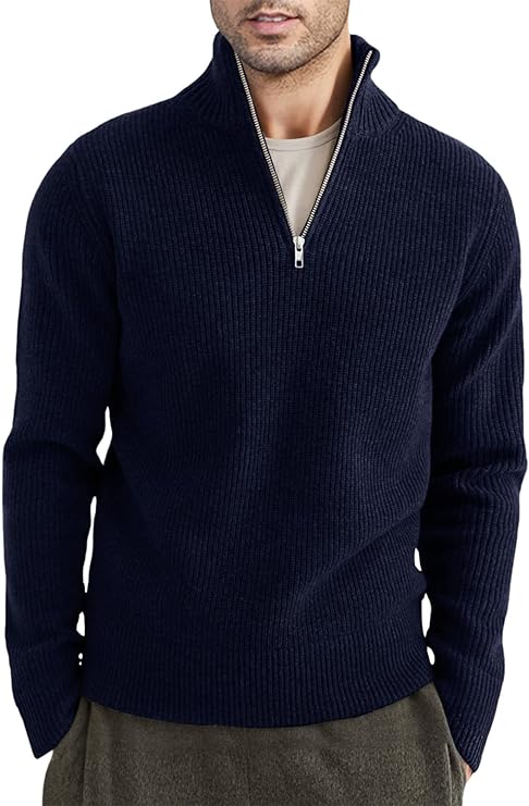 Leo | Men's Italian Style Quarter-Zip Sweater