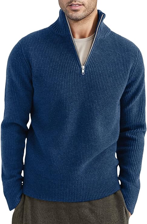 Leo | Men's Italian Style Quarter-Zip Sweater
