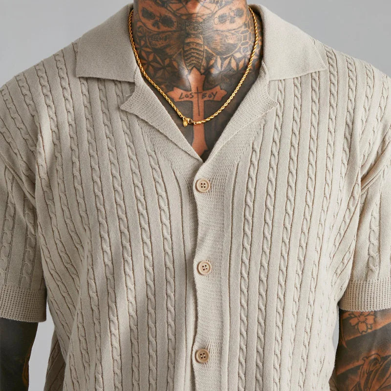 Button-Up Shirt with Short Sleeves