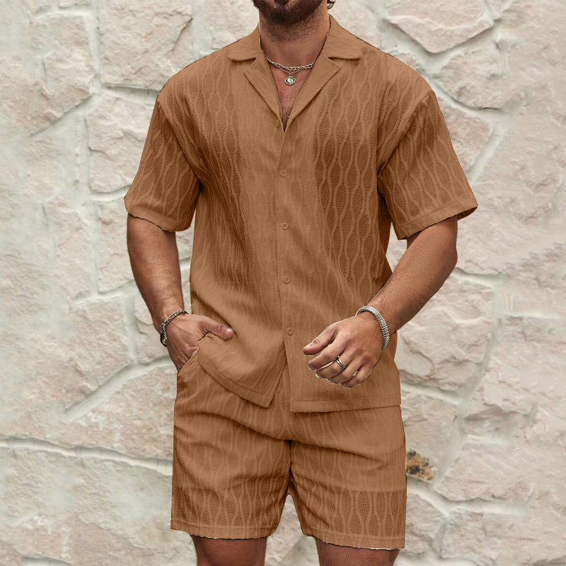 Cotton Shirt and Shorts Set for Men