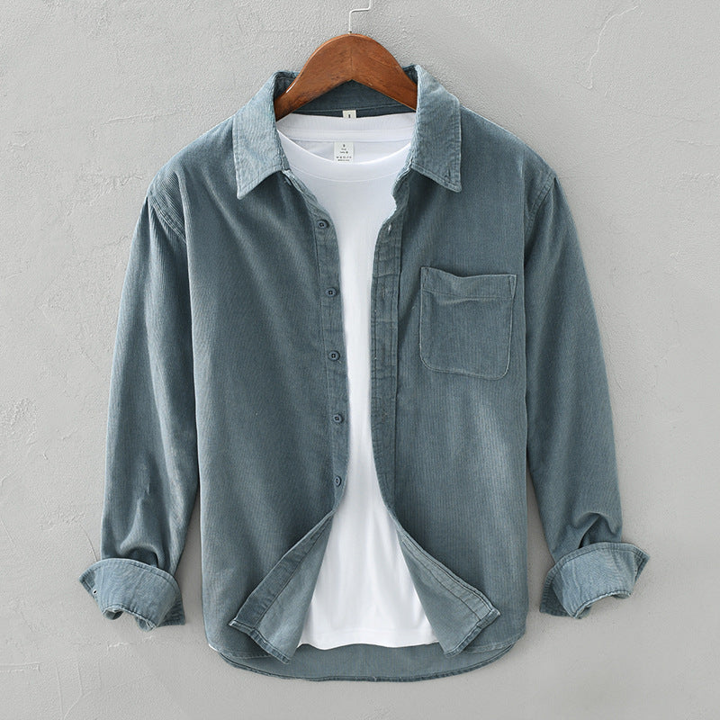 Men's Retro Corduroy Shirt in Elegant Style