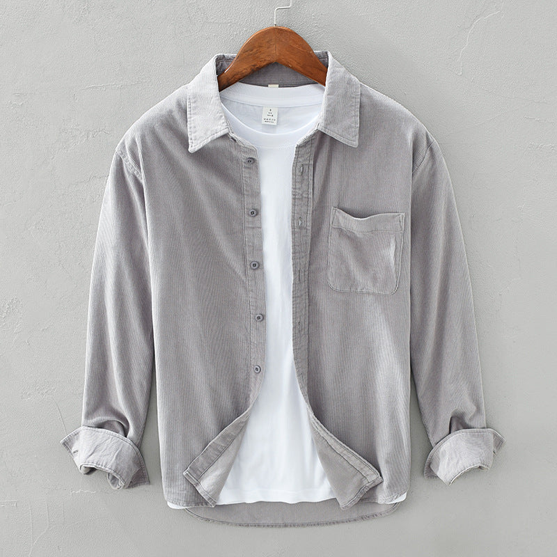 Men's Retro Corduroy Shirt in Elegant Style
