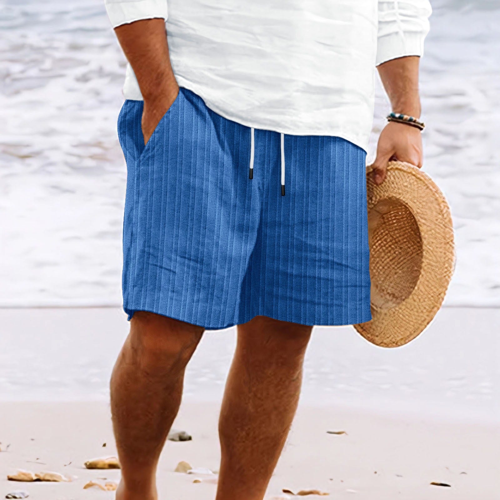 Relaxed Fit Cotton Linen Blend Shorts