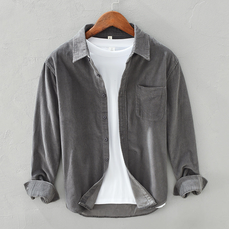 Men's Retro Corduroy Shirt in Elegant Style