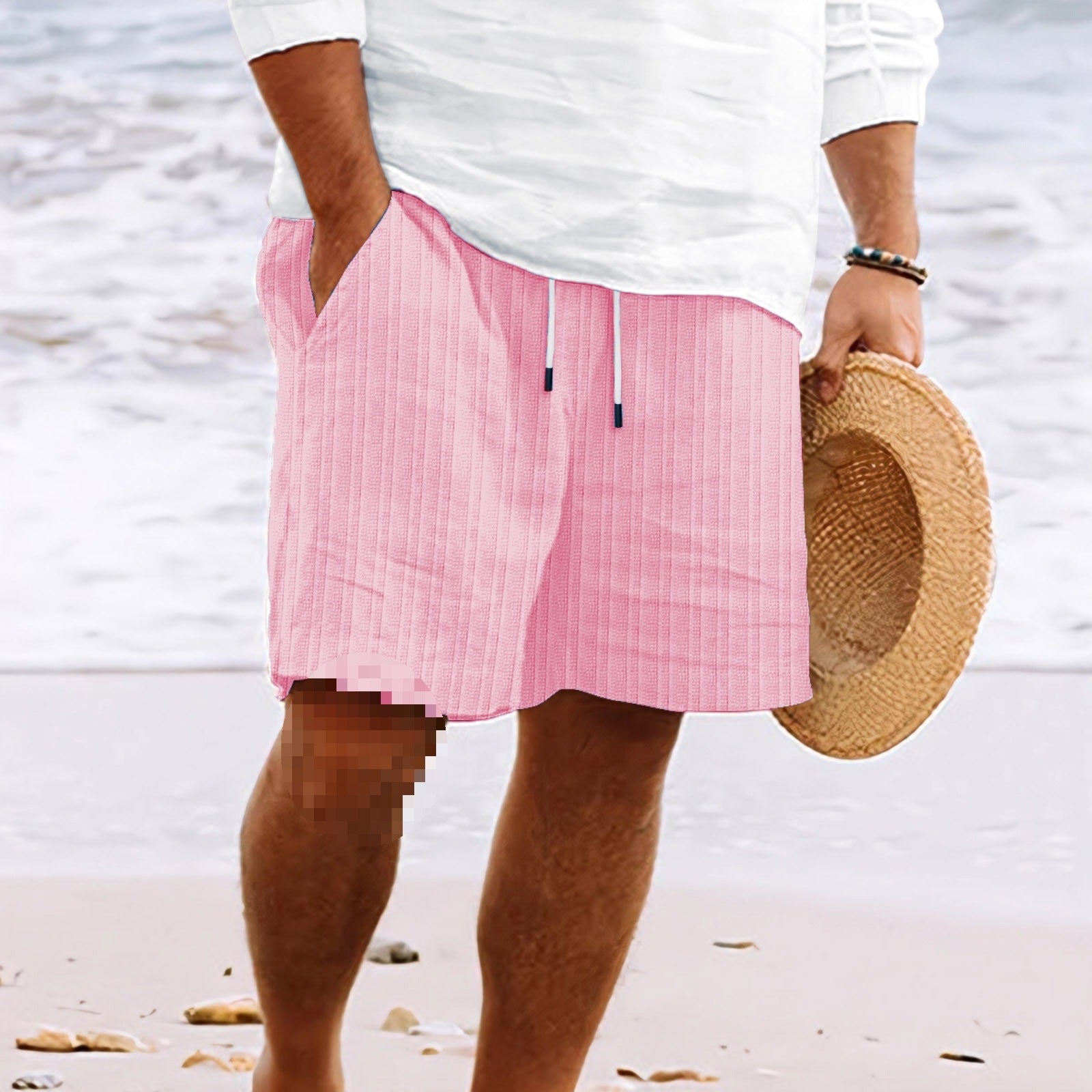 Relaxed Fit Cotton Linen Blend Shorts