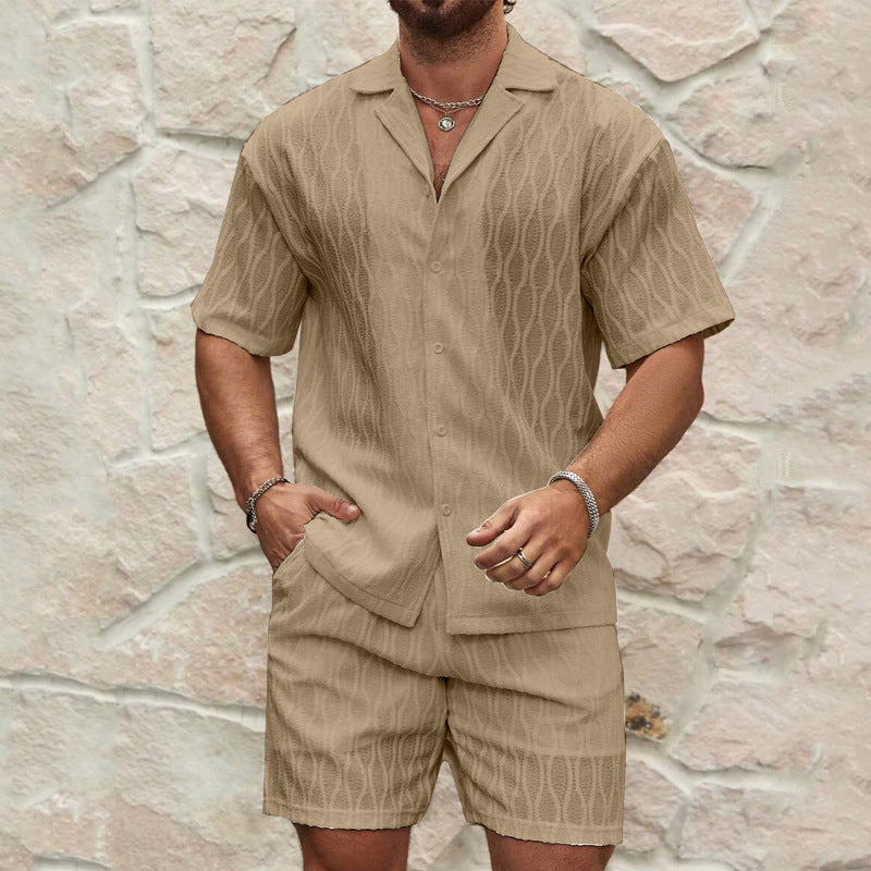 Cotton Shirt and Shorts Set for Men