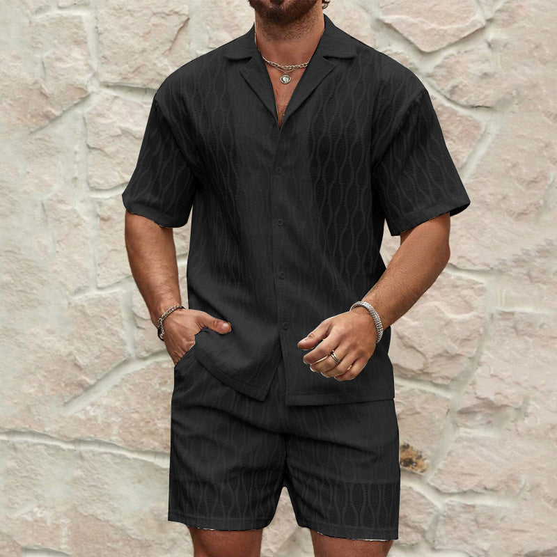 Cotton Shirt and Shorts Set for Men