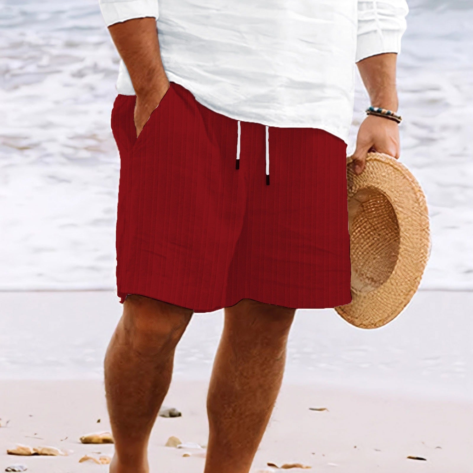 Relaxed Fit Cotton Linen Blend Shorts