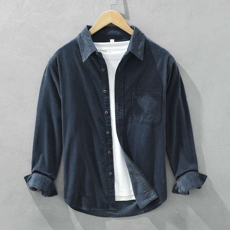 Men's Retro Corduroy Shirt in Elegant Style