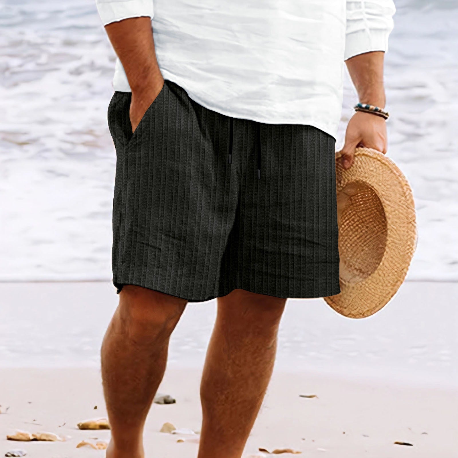 Relaxed Fit Cotton Linen Blend Shorts