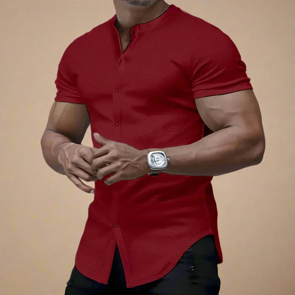 Men's Short Sleeve Denim Shirt