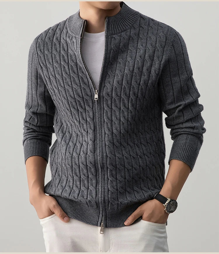 George | cable-knit wool cardigan