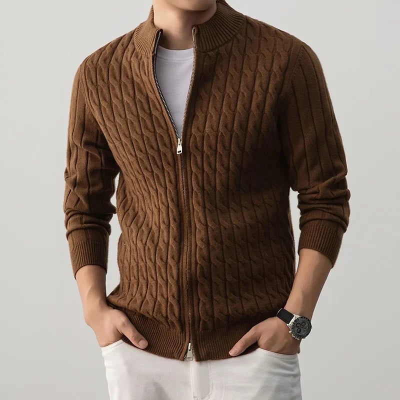 George | cable-knit wool cardigan