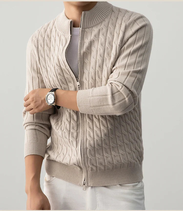 George | cable-knit wool cardigan