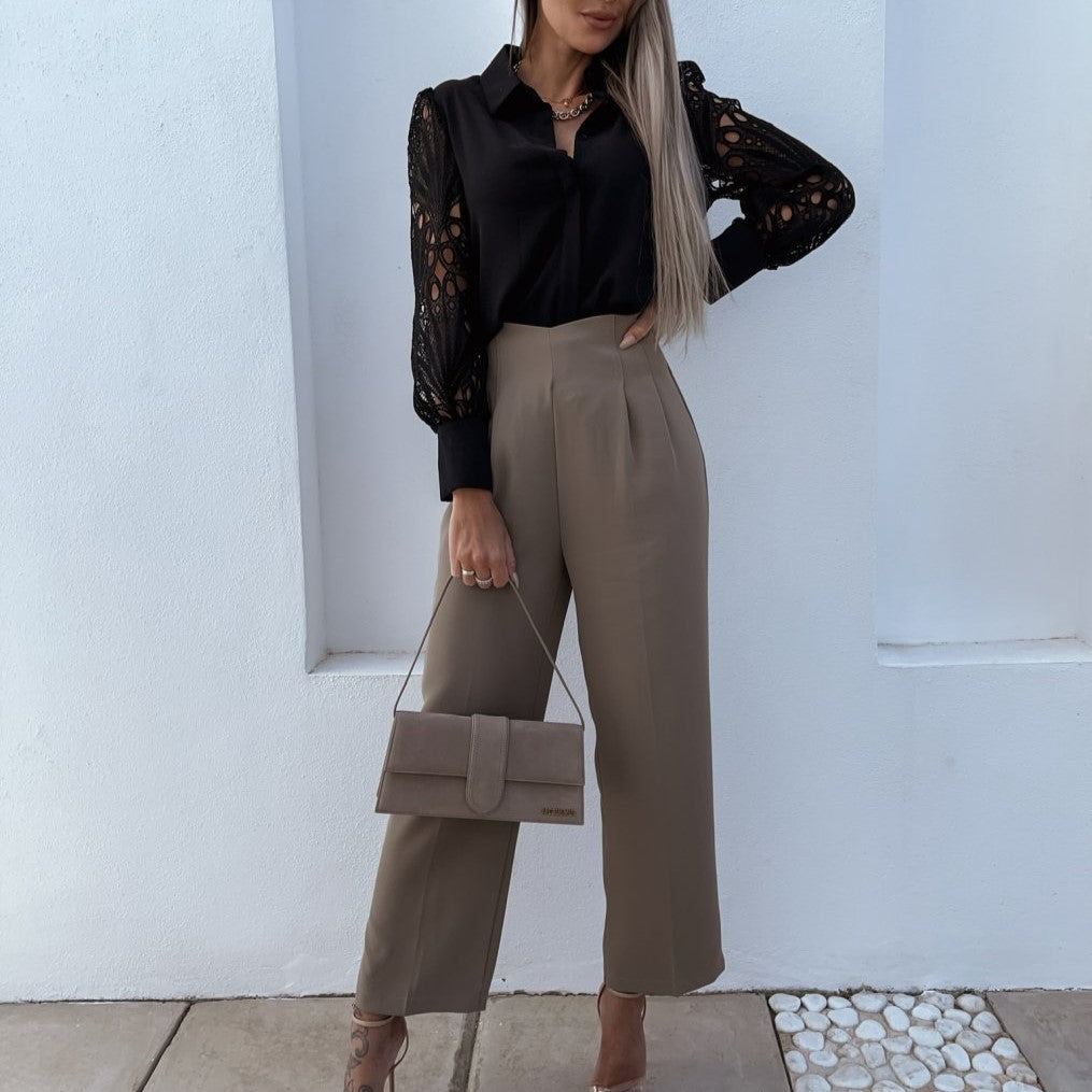 Elegant Women's Blouse with Puff Sleeves