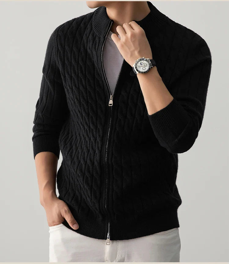 George | cable-knit wool cardigan