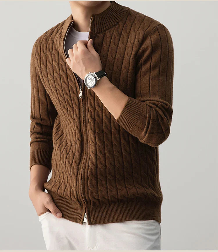 George | cable-knit wool cardigan