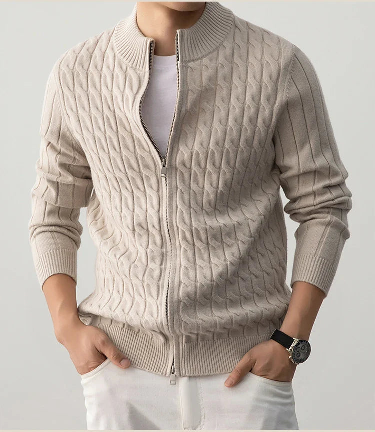 George | cable-knit wool cardigan