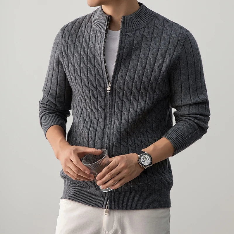 George | cable-knit wool cardigan