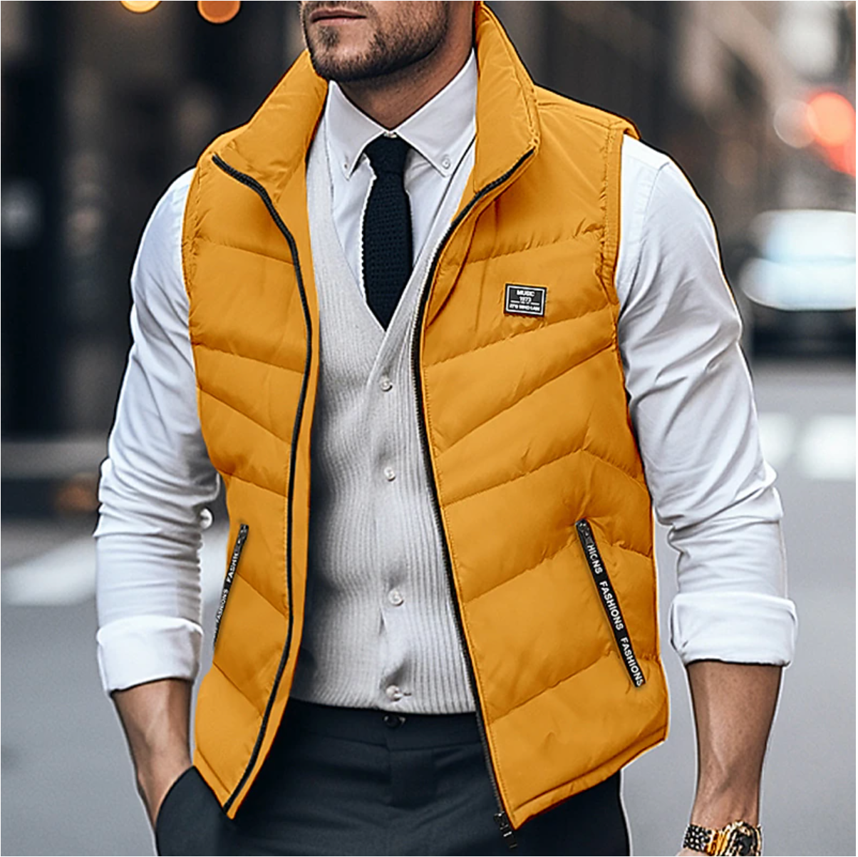 Men's Quilted Gilet | Zipper Closure