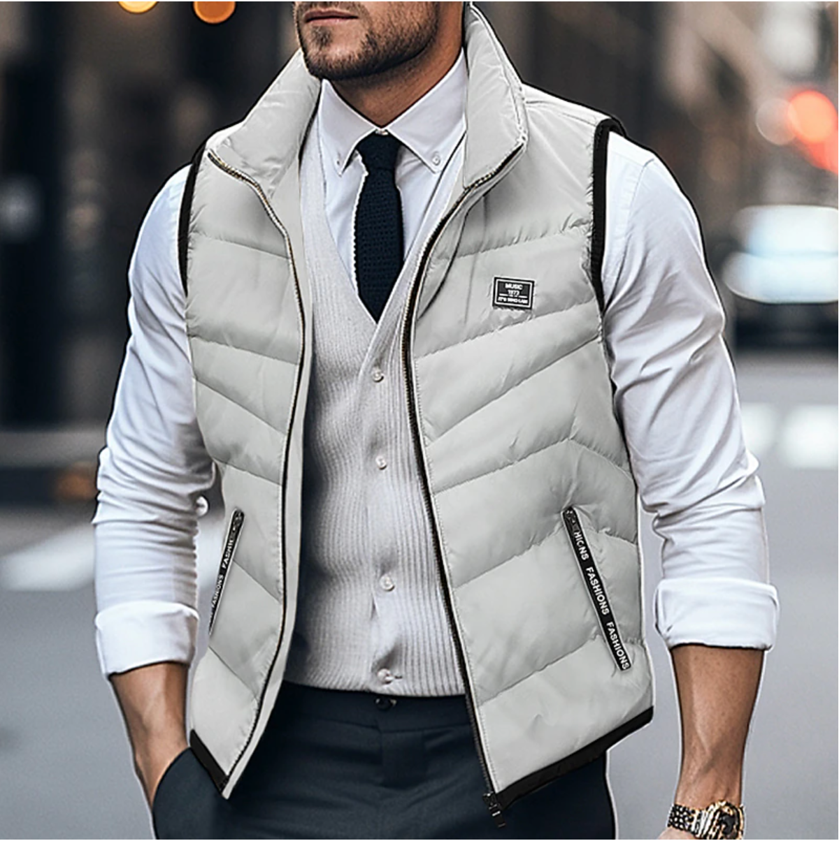 Men's Quilted Gilet | Zipper Closure