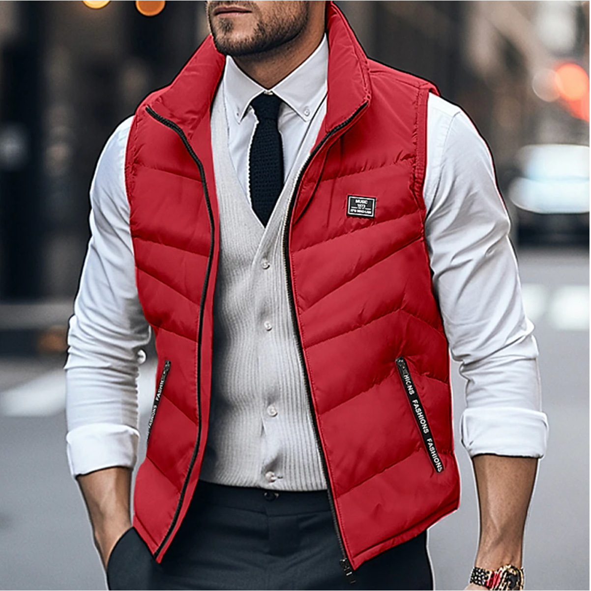 Men's Quilted Gilet | Zipper Closure
