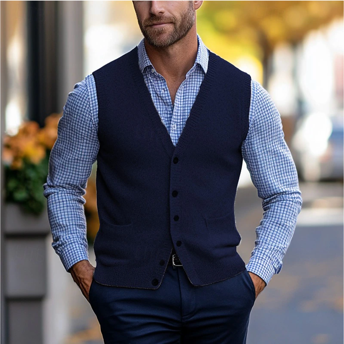 Sleeveless Cardigan Sweater