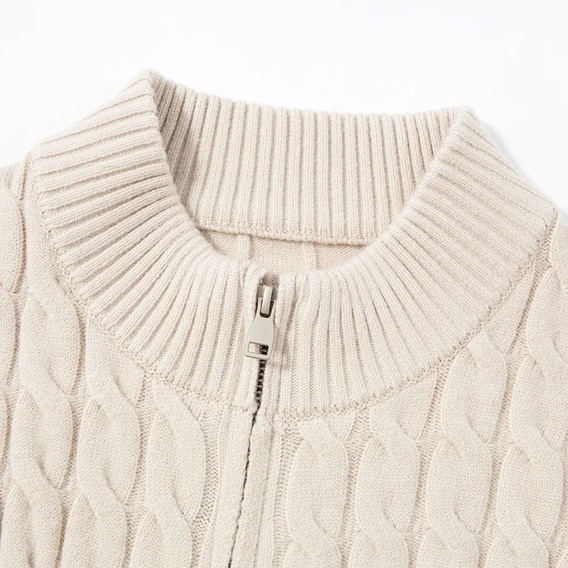 George | cable-knit wool cardigan