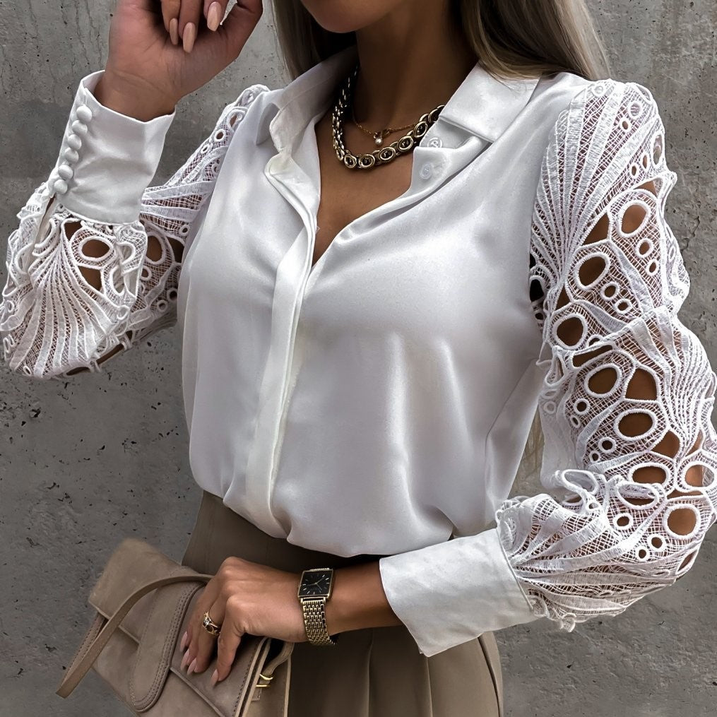 Elegant Women's Blouse with Puff Sleeves