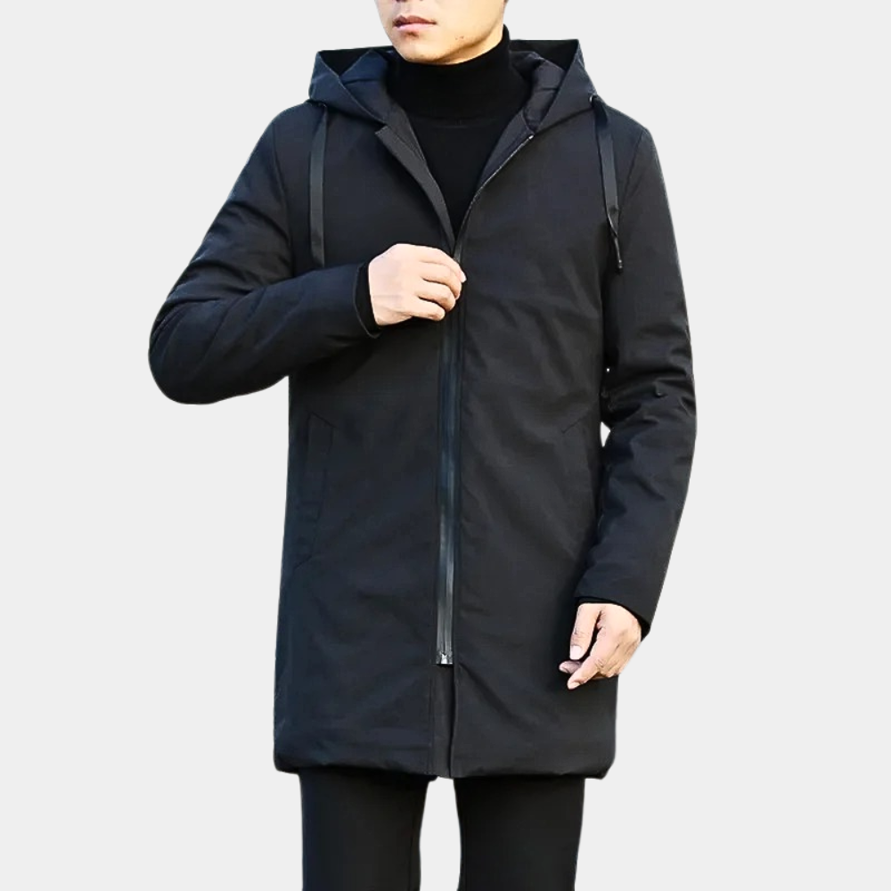 Men's Waterproof Rain Jacket | Stylish Long Coat