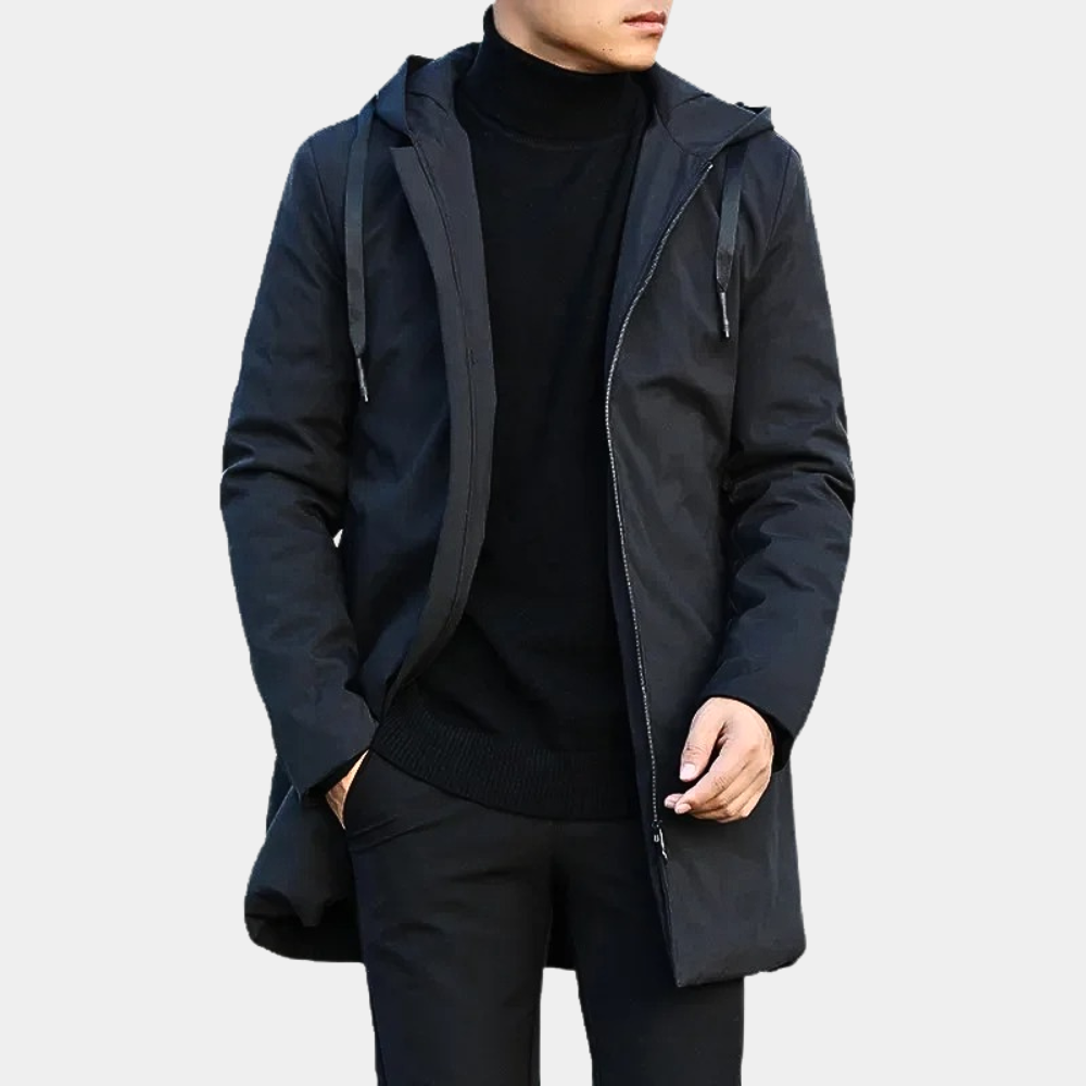 Men's Waterproof Rain Jacket | Stylish Long Coat