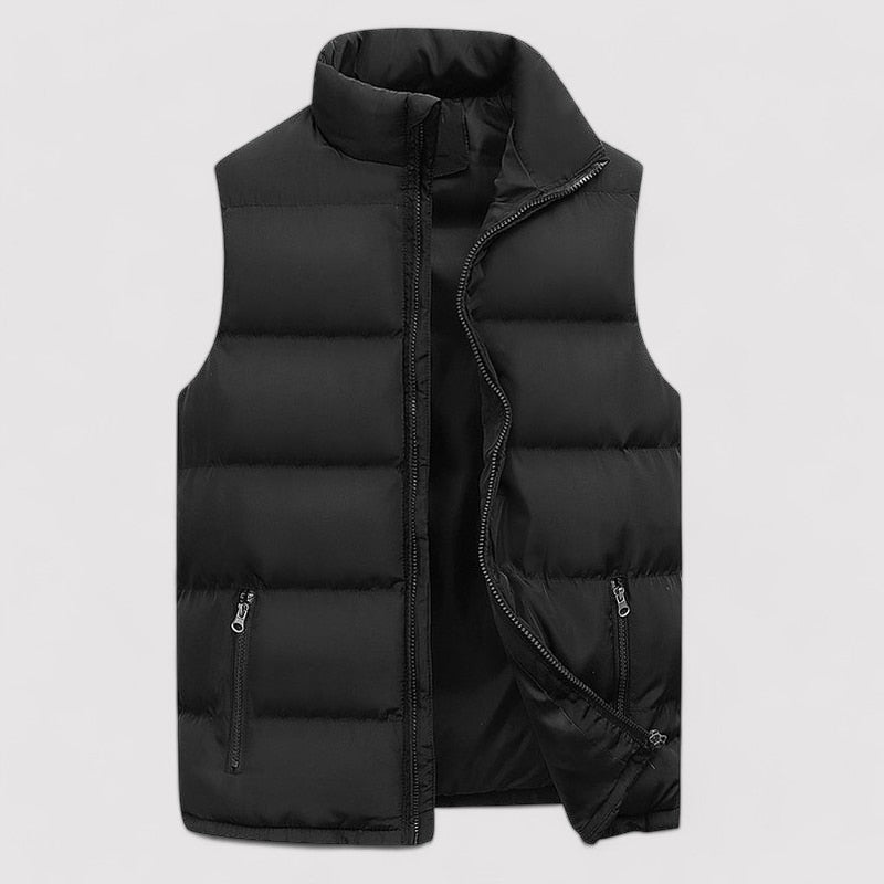 Men's Gilet with Stand Collar